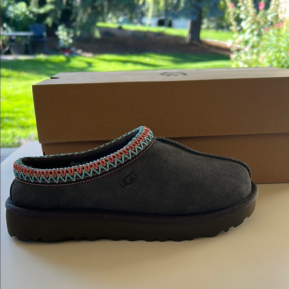 UGG Gray Tasman II Mules with Multicolor Trim - Picture 7 of 7